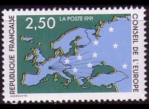 F,Europarat Dienst Mi.Nr. 49 Europakarte (2,50)