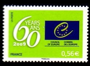 F,Europarat Dienst Mi.Nr. 65 50 Jahre Europarat, Jubiläumsemblem (0,56)