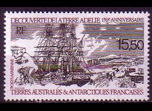 Franz. Geb. i.d. Antarktis Mi.Nr. 267 150. J. Entdeckung von Adélieland (15,50)