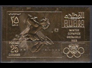 Fujeira Mi.Nr. 214B (Goldfolie) Olympia 68 Grenoble, Eiskunstlauf (25)
