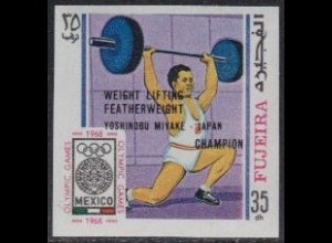 Fujeira Mi.Nr. 294B Olympia 68 Mexiko mit Siegernamen Gewichtheben (35)