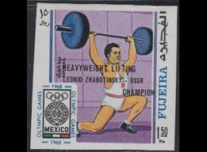 Fujeira Mi.Nr. 298B Olympia 68 Mexiko mit Siegernamen Gewichtheben (1,50)