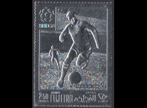 Fujeira Mi.Nr. 1465A Fußball-WM 1970, Spieler, gezähnt, silberfarben (2,50)