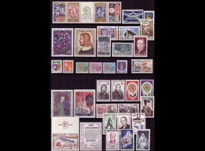 Frankreich Jahrgang 1964, Mi.Nr. 1458-1495 (38 Marken) Preis lt. Michel 2017: 41,40 €