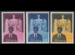 Ghana Mi.Nr. 39-41A 150.Geb. Abraham Lincoln (3 Werte)