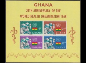 Ghana Mi.Nr. Block 32 20J. WHO, Operationsteam, Emblem, Nationalflagge 
