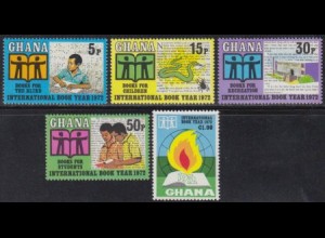 Ghana Mi.Nr. 458-62A Int. Jahr des Buches (5 Werte)
