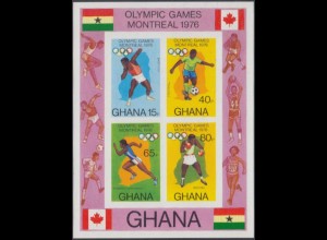 Ghana Mi.Nr. Block 65B Olympia 1976 Montreal