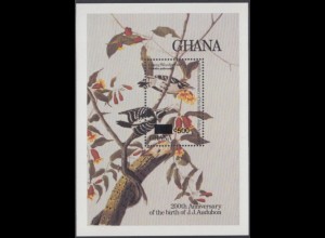 Ghana Mi.Nr. Block 152 200.Geb. J.J. Audubon, Dunenspecht, mit Aufdr. 500 a.110 