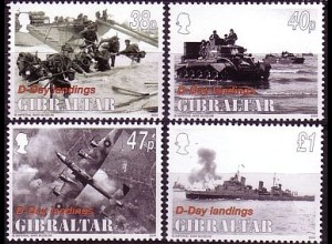 Gibraltar Mi.Nr. 1088-1091 Landung der Alliierten in der Normandie (4 Wete)