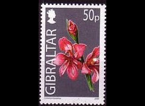 Gibraltar Mi.Nr. 1102 Wildblumen: Gartengladiole (50 p)