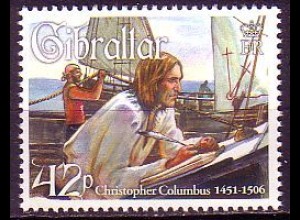 Gibraltar Mi.Nr. 1187 Christopher Kolumbus, Kolumbus mit Logbuch (42)