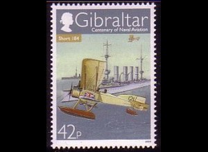 Gibraltar Mi.Nr. 1320 Luftfahrzeuge Marine, Doppeldecker Short 184 (42)