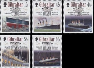 Gibraltar Mi.Nr. 1461-65 Titanic (5 Werte)