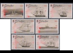 Gibraltar MiNr. 1790-96 Schiffe der Royal Navy HMS Gibraltar (7 Werte)