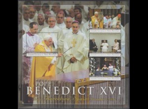 Grenada-Grenadinen Mi.Nr. Klbg.4657-60 Besuch Papst Benedikts XVI in Spanien 