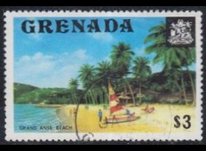 Grenada Mi.Nr. 628D Freim. Grand Anse Beach, Segelboot (3)
