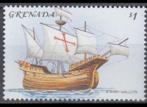 Grenada Mi.Nr. 4720 Geschichte der Segelschiffe, Spanische Galeone (1)