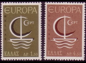 Griechenland Mi.Nr. 919-920 Europa 66, stilis. Boot (2 Werte)