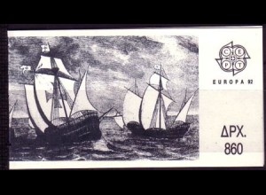 Griechenland Mi.Nr. MH 15 Europa 1992, Entd. Amerikas, senkr.gez. (m.2x1802-03C)