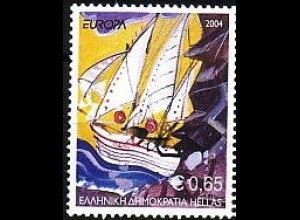 Griechenland Mi.Nr. 2224 A Europa 2004; Segelschiff (vierseitig gez.) (0,65)