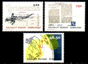 Grönland Mi.Nr. 575-77A Kommunikation in Grönland (I) (3 Werte)