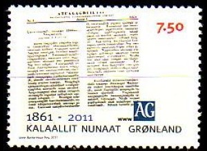 Grönland Mi.Nr. 576A 150 J. Zeitung "Atuagagdliutit", Titelseite (7.50)