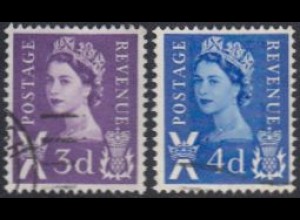 GB-Schottland Mi.Nr. 7-8 Freim.Königin Elisabeth II (2 Werte)
