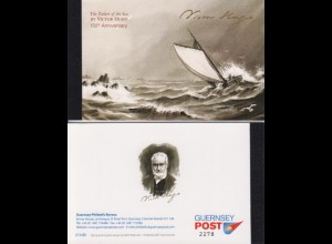 Guernsey MiNr. 1561-66 im MH (4x) Roman Die Arbeiter des Meeres vion Victor Hugo