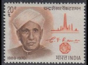 Indien Mi.Nr. 532 1.Todestag C.V.Ramanm, Nobelpreisträger für Physik (20)