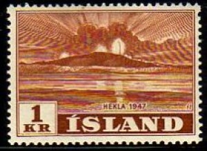 Island Mi.Nr. 252 Freim. Ausbruch des Vulkans Hekla (1)