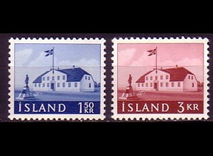 Island Mi.Nr. 347-48 Freim. Regierungsgebäude Reykjayvik (2 Werte)