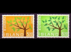 Island Mi.Nr. 364-65 Europa 62, stil. Baum mit Blättern (2 Werte)