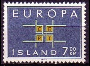 Island Mi.Nr. 374 Europa 63, Buchstaben CEPT in Ornament (7)