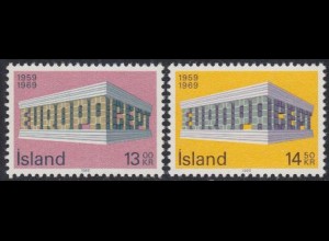 Island Mi.Nr. 428-29 Europa 69, EUROPA+CEPT in Tempelform (2 Werte)
