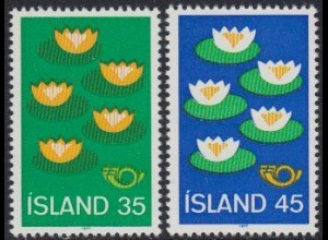 Island Mi.Nr. 520-21 Norden, Umweltschutz, Seerosen (2 Werte)