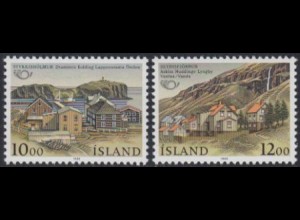 Island Mi.Nr. 650-51 NORDEN, Parterstädte in Skandinavien (2 Werte)