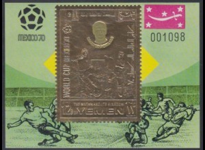 Jemen (Königreich) Mi.Nr. Block A193 Fußball-WM Mexiko, Charlton 