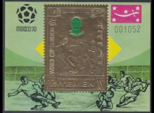 Jemen (Königreich) Mi.Nr. Block A198 Fußball-WM Mexiko, Riva 