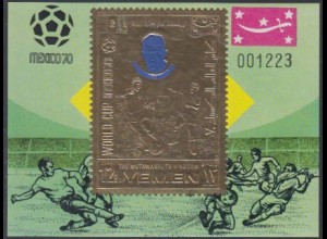 Jemen (Königreich) Mi.Nr. Block A199 Fußball-WM Mexiko, Van Himst 