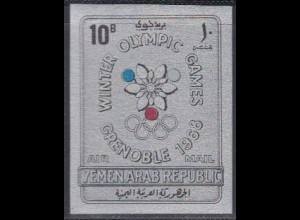 Jemen (Nordjemen) Mi.Nr. 617 Olympia 1968 Grenoble a.silberfarb.Papier (10)
