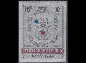 Jemen (Nordjemen) Mi.Nr. 618 Olympia 1968 Grenoble a.silberfarb.Papier (15)