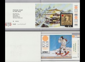 Jemen (Nordjemen) Mi.Nr. 1369B Olympia 1972 Sapporo, Ainu-Ski, Aufdr. Pflug (8)