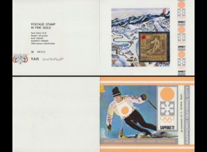 Jemen (Nordjemen) Mi.Nr. 1456B Olympia 1972 Sapporo, Slalom, Aufdr. Ochoa (10)