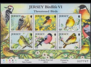 Jersey Mi.Nr. Block 101 Bedrohte Vögel