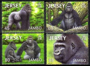 Jersey Mi.Nr. 1671-1674 Jambo der Gorilla (4 Werte)