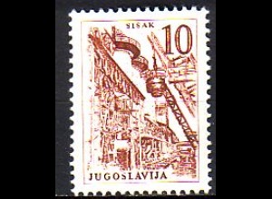 Jugoslawien Mi.Nr. 975 Freim., Eisenhüttenwerk Sisak, StTdr. karminbraun (10)