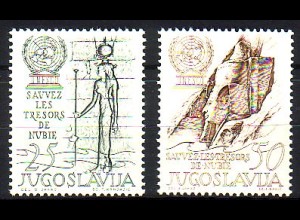 Jugoslawien Mi.Nr. 992-93 UNESCO, Rettung nubischer Baudenkmäler (2 Werte)