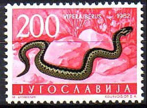 Jugoslawien Mi.Nr. 1015 Jugoslawische Fauna, Kreuzotter (200)