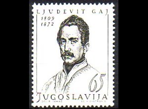 Jugoslawien Mi.Nr. 1067 Persönlichkeiten, Schriftsteller Ljudevit Gai (65)
